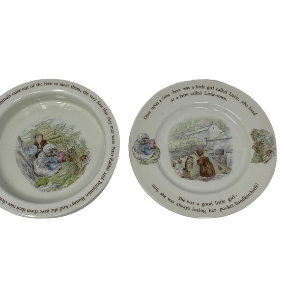 Peter Rabbit Wedgwood Mrs. Tiggy Winkle Childs Ceramic Plate And Bowl Set 6.5 In - Picture 3 of 9